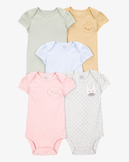 Set 5 Bodies Manga Corta Diseño Farm Pocket