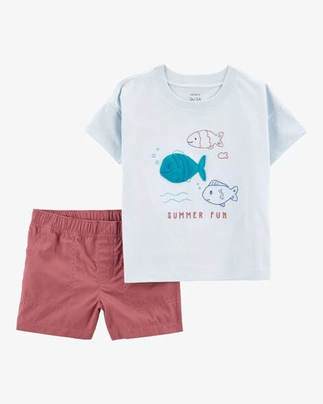 Conjunto 2 Piezas Corto Diseño Fish