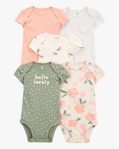 Set 5 Bodies Manga Corta Diseño Hello Lovely