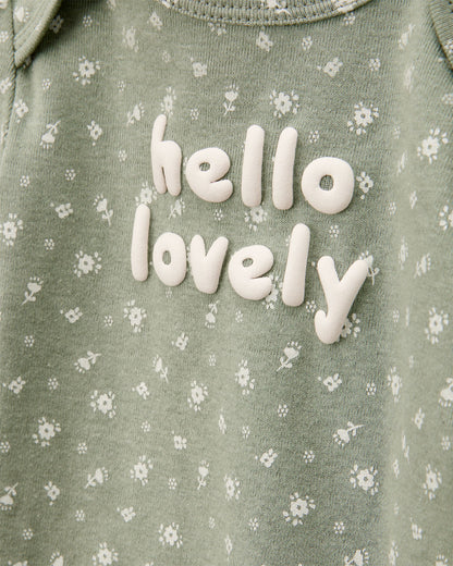 Set 5 Bodies Manga Corta Diseño Hello Lovely