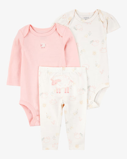 Conjunto 3 Piezas Diseño Floral Sheep