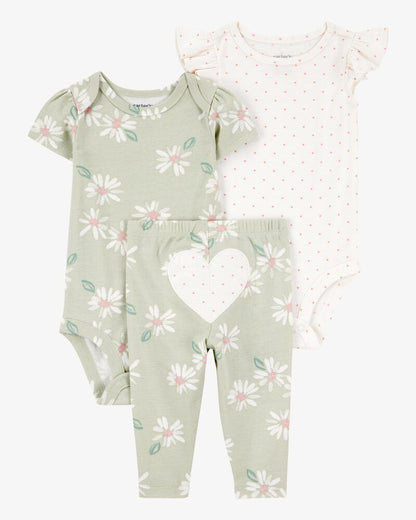 Conjunto 3 Piezas Diseño Corazon
