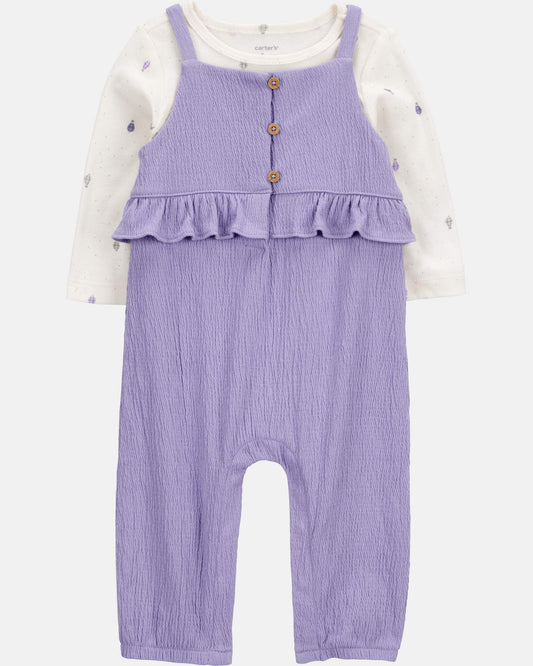 Conjunto 2 Piezas Overol Violeta