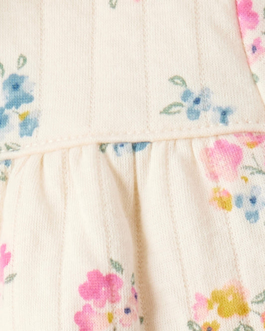 Conjunto 3 Piezas Chaqueta Acolchada Floral