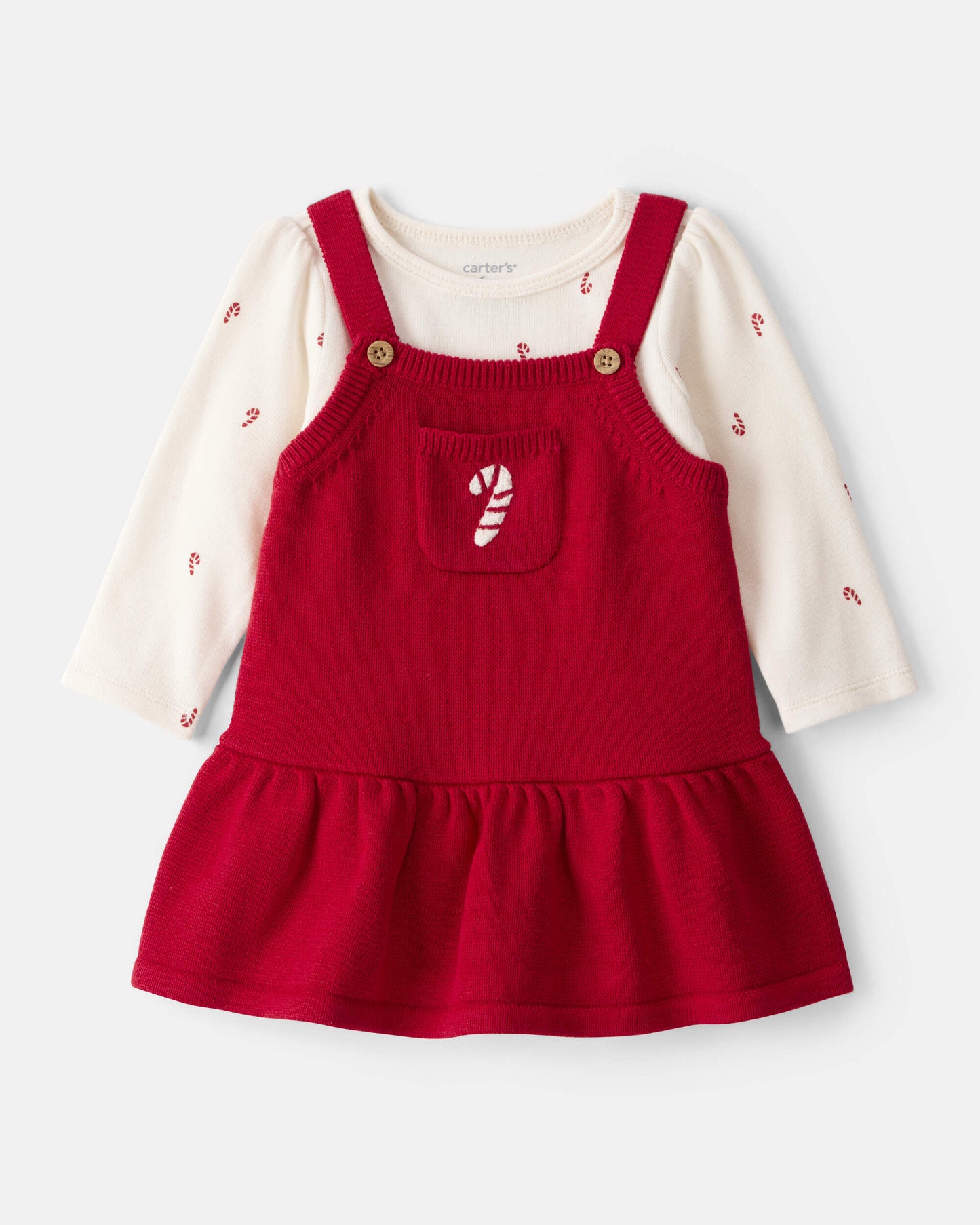 Vestido 2 Piezas Jardinera Candy Cane