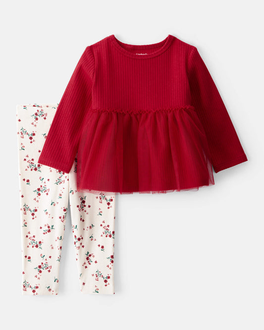 Conjunto 2 Piezas Blusa Roja