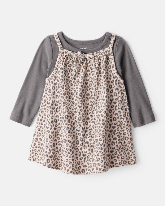 Vestido 2 Piezas Jardinera Leopard