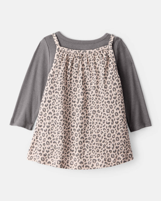 Vestido 2 Piezas Jardinera Leopard