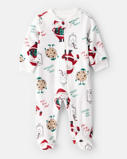 Pijama en Fleece Diseño Santa Milk & Cookies