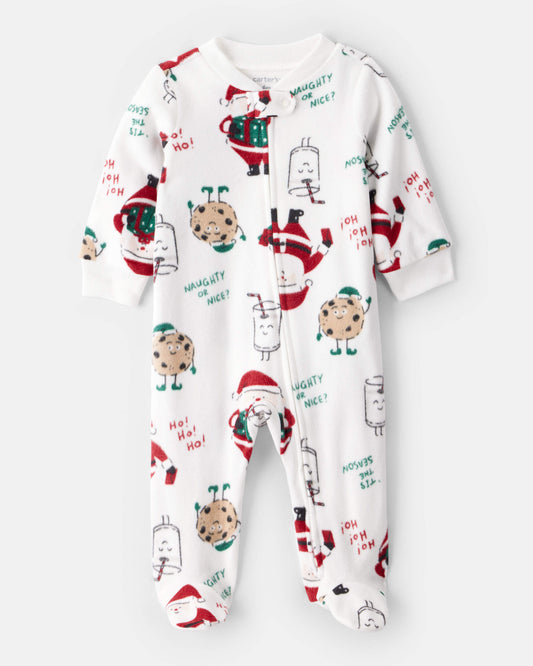 Pijama en Fleece Diseño Santa Milk & Cookies