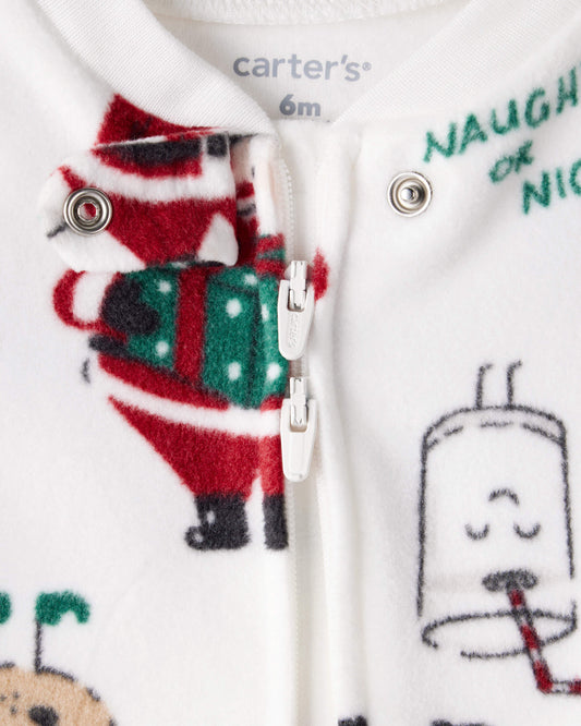 Pijama en Fleece Diseño Santa Milk & Cookies
