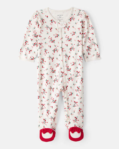 Pijama en Algodón Diseño Floral Navideño