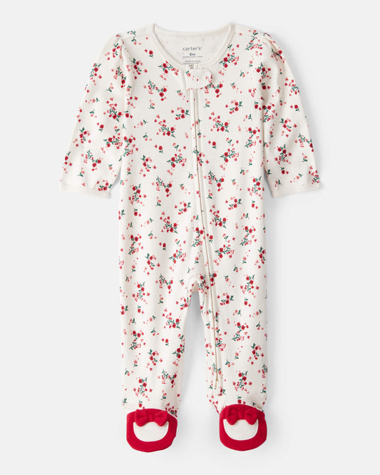 Pijama en Algodón Diseño Floral Navideño