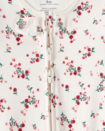 Pijama en Algodón Diseño Floral Navideño