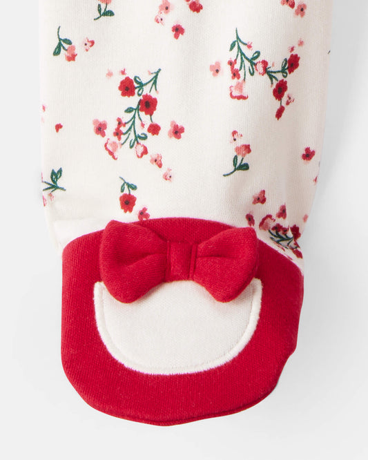 Pijama en Algodón Diseño Floral Navideño
