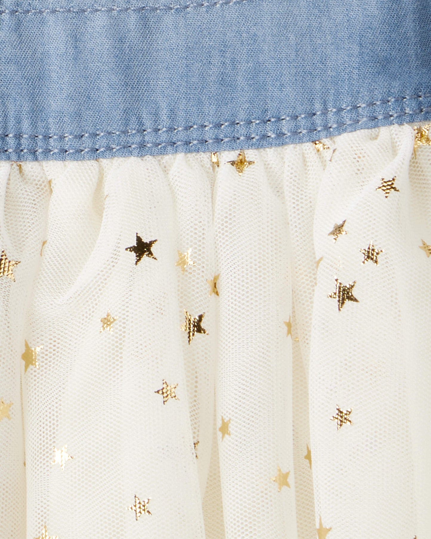 Vestido en Jean Con Tutu de Estrellas Doradas