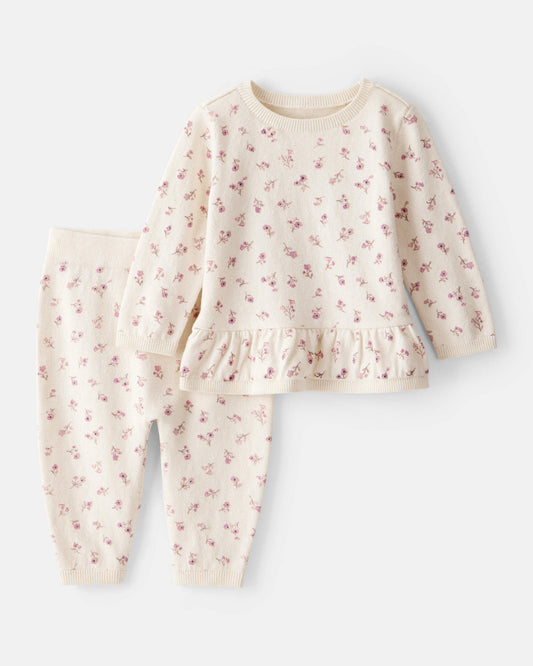 Conjunto 2 Piezas Tejido Floral