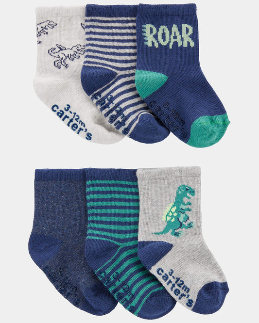 Set 6 Pares de Medias Dino