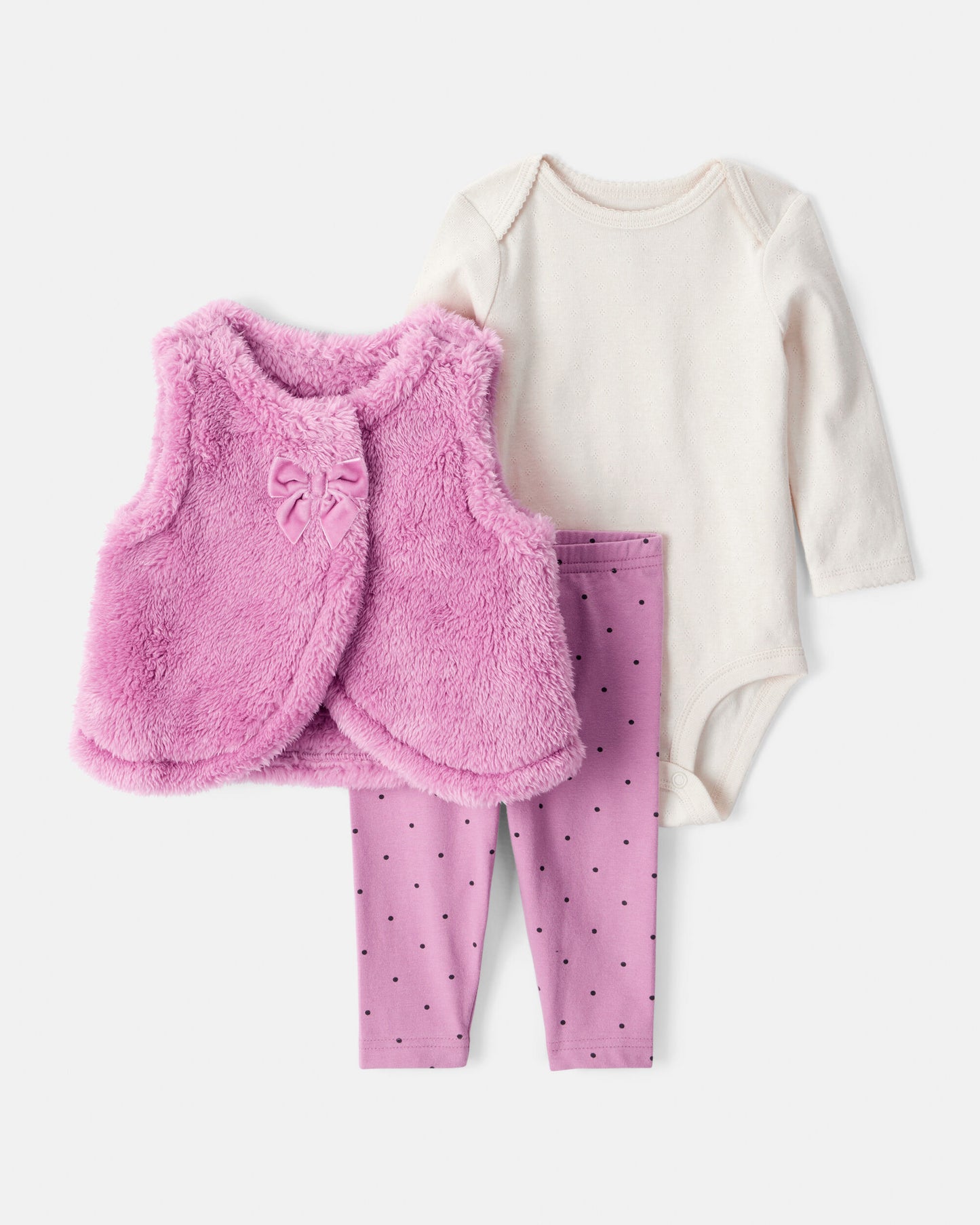 Conjunto 3 Piezas Chaleco Pink Sherpa