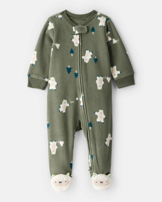 Pijama en Fleece Diseño Green Yeti