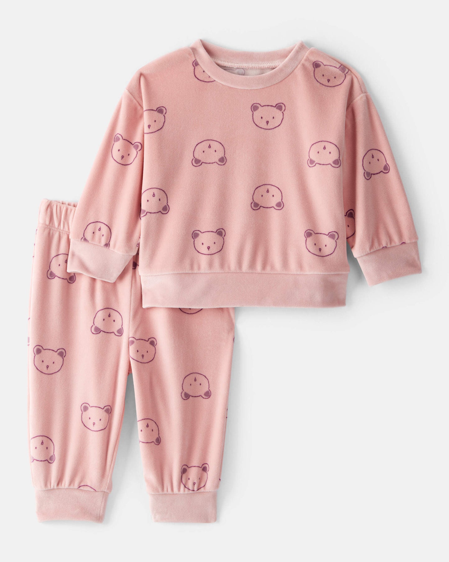Conjunto 2 Piezas en Terciopelo Diseño Pink Bear