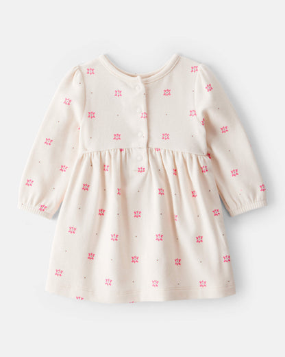 Vestido 2 Piezas Diseño Floral con Chaleco Sherpa