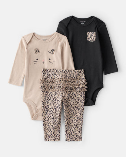 Conjunto 3 Piezas Diseño Cheetah Print