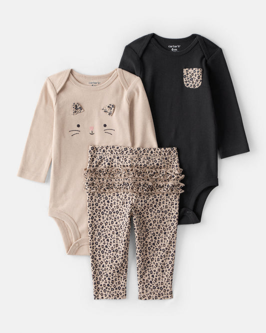 Conjunto 3 Piezas Diseño Cheetah Print