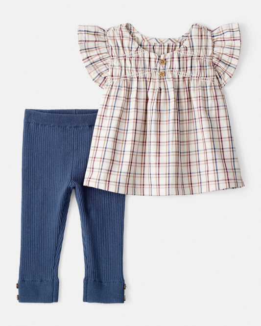 Conjunto 2 Piezas Blusa a Cuadros