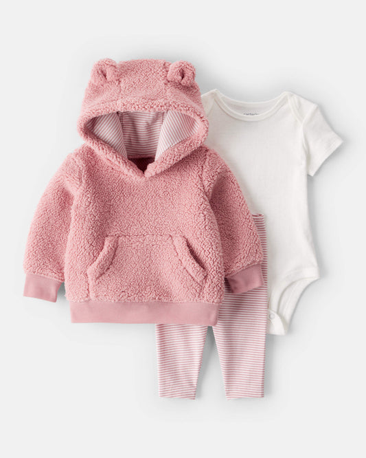 Conjunto 3 Piezas Hoodie en Sherpa