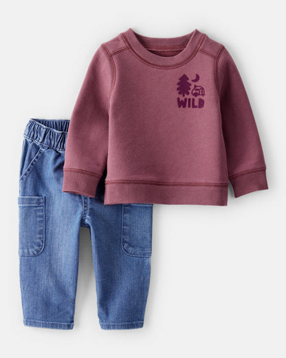 Conjunto 2 Piezas Diseño Camping Fleece Sweater