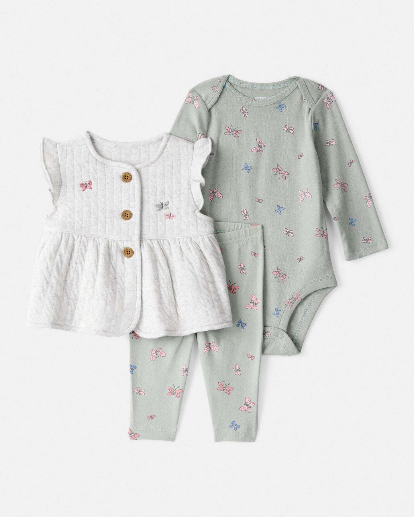 Conjunto 3 Piezas Chaleco Butterfly