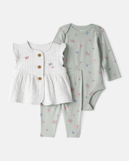 Conjunto 3 Piezas Chaleco Butterfly