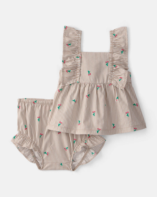 Conjunto 3 Piezas Diseño Cherry Striped
