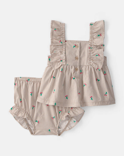 Conjunto 3 Piezas Diseño Cherry Striped