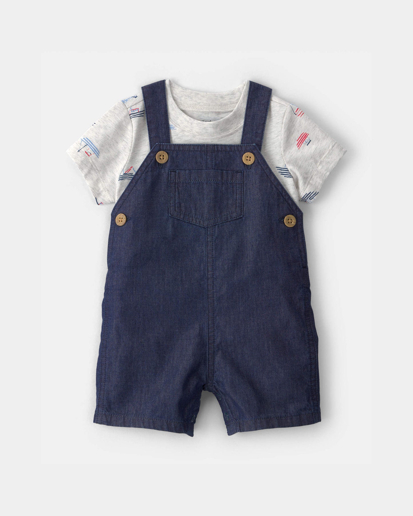 Conjunto 2 Piezas Overol Tipo Jean Boat