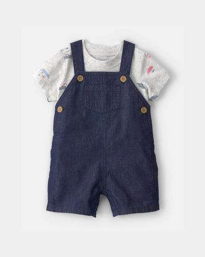 Conjunto 2 Piezas Overol Tipo Jean Boat
