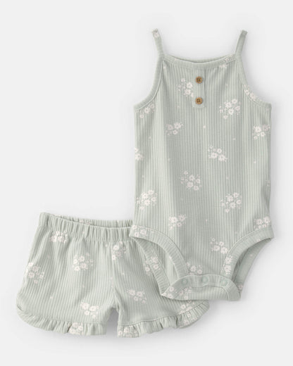 Conjunto 2 Piezas Corto Body Floral