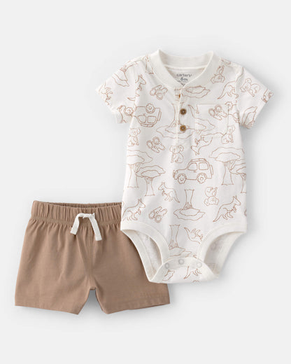 Conjunto 2 Piezas Short Body Safari