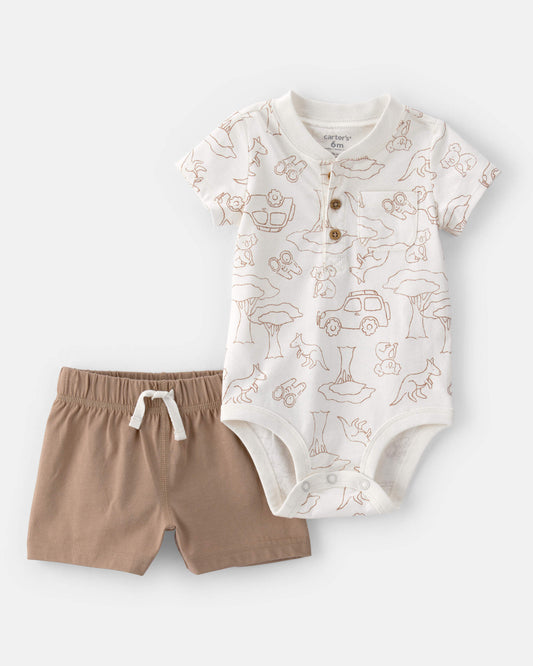 Conjunto 2 Piezas Short Body Safari