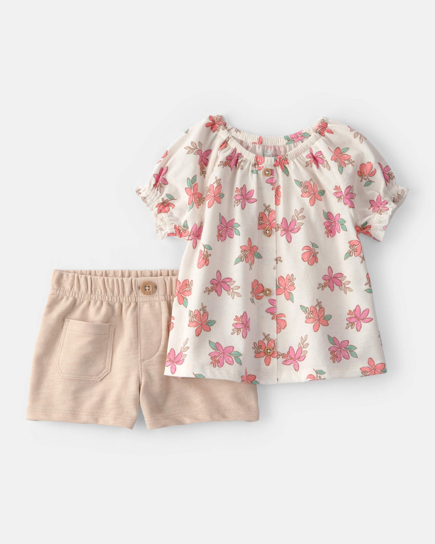 Conjunto 2 Piezas Corto Blusa Floral