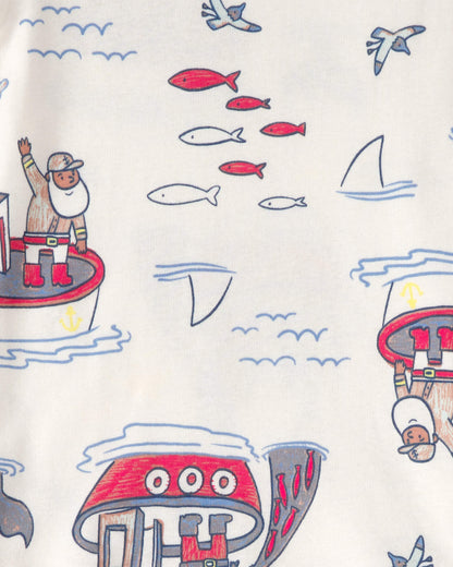 Pijama 4 Piezas en Algodón Diseño Capt Salty