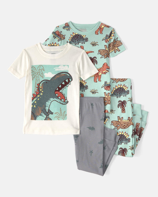 Pijama 4 Piezas en Algodón Diseño Dino