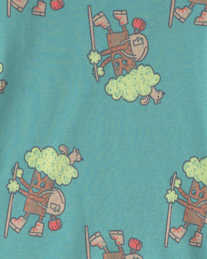 Pijama 4 Piezas en Algodón Diseño Outdoor