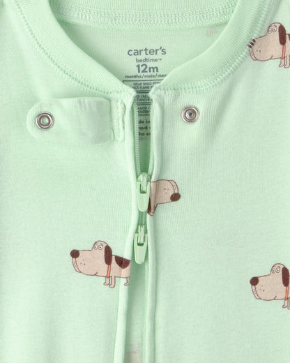 Pijama en Algodón Diseño Puppy Green