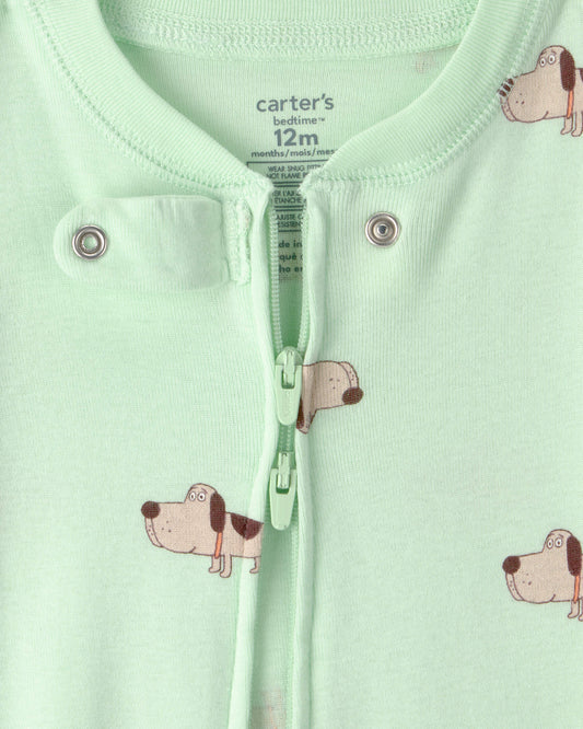 Pijama en Algodón Diseño Puppy Green