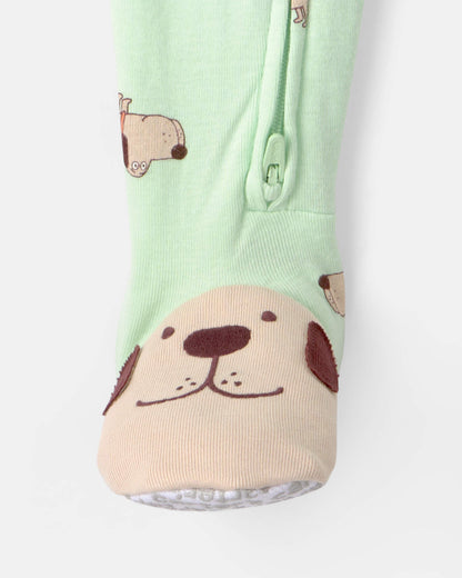 Pijama en Algodón Diseño Puppy Green