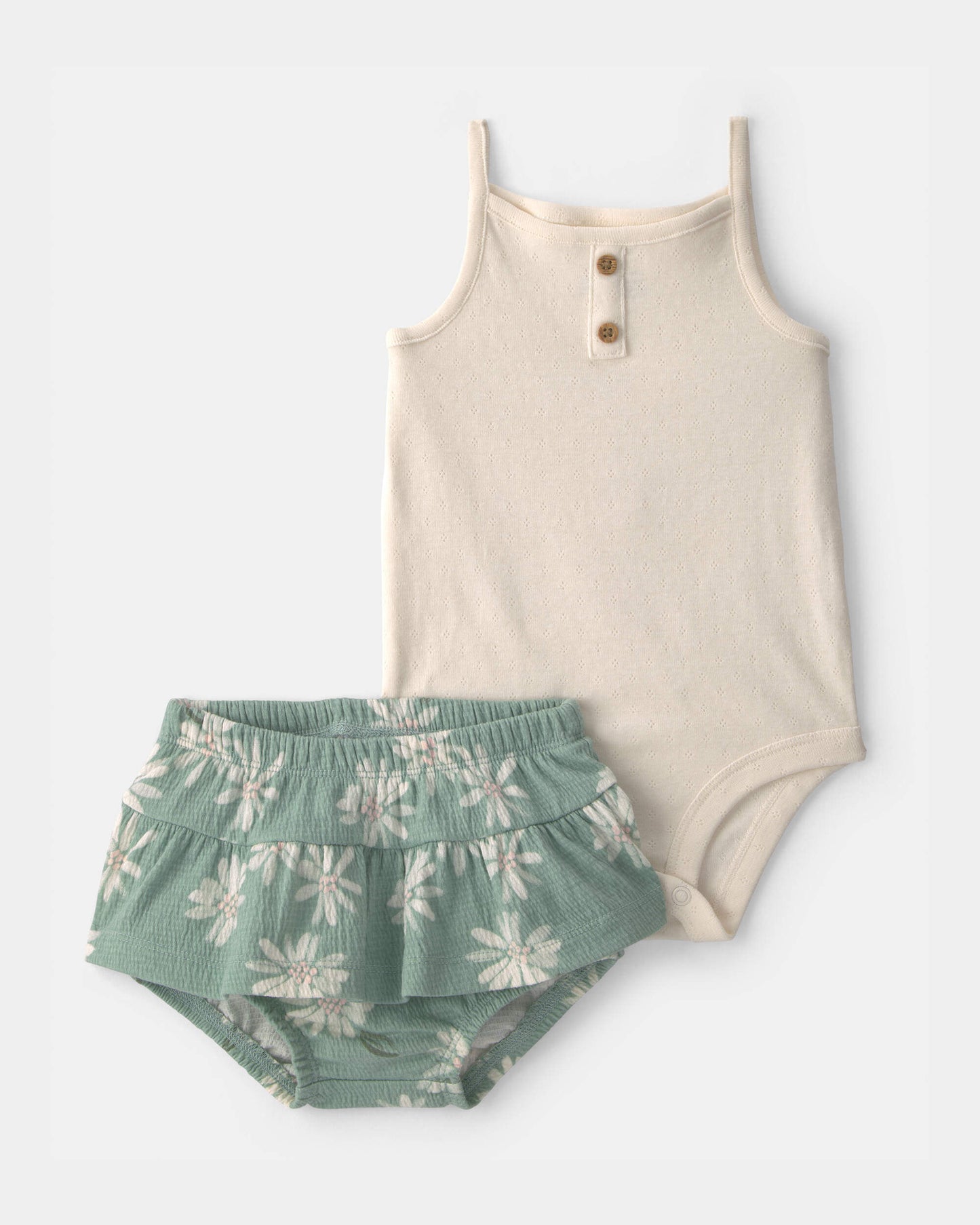 Conjunto 2 Piezas Corto Body Ivory/Green