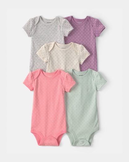 Set 5 Bodies Manga Corta Diseño Pink/Green/Purple