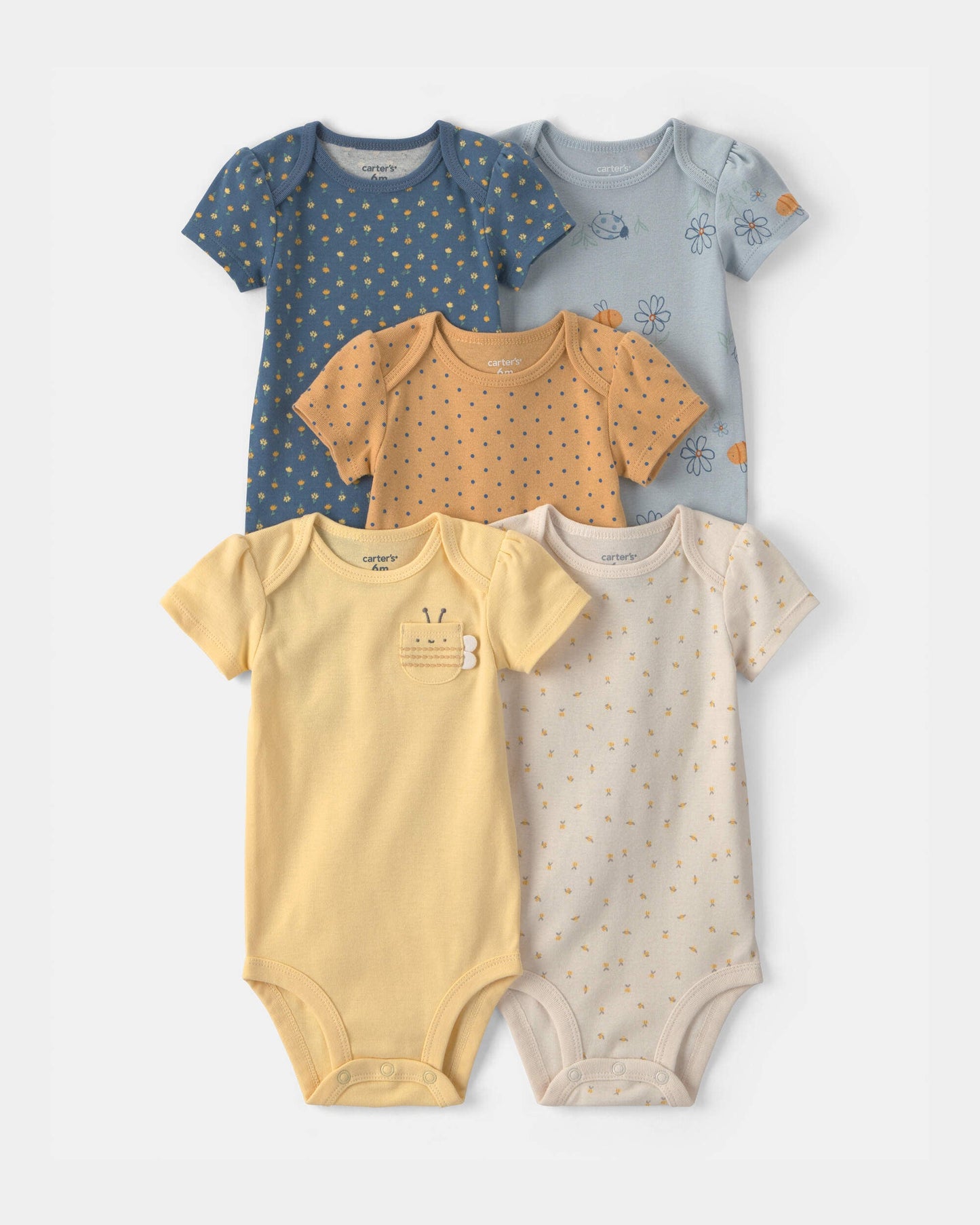 Set 5 Bodies Manga Corta Diseño Yellow/Blue